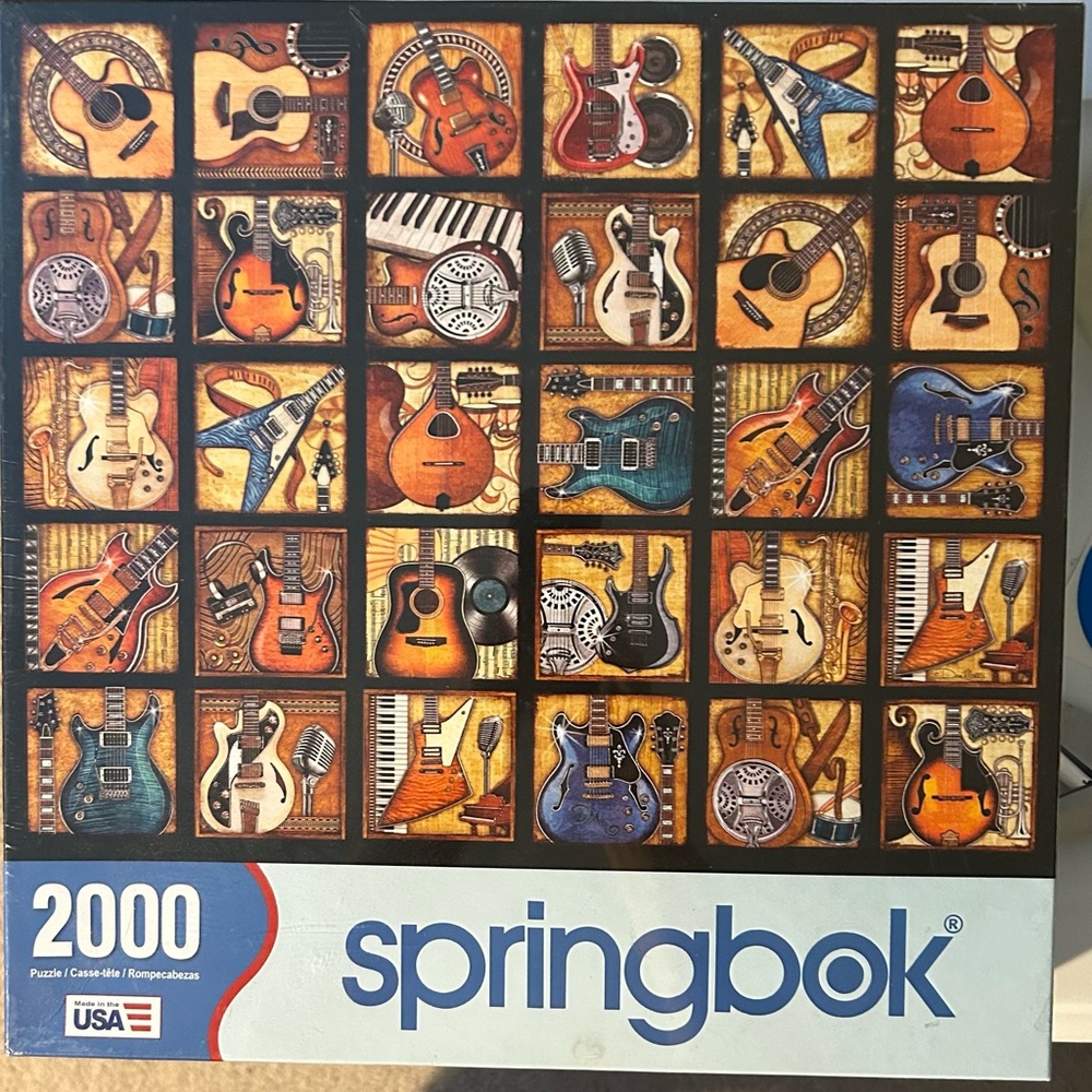 Springbok 2000 Piece Puzzle Six String Symphony New in Box Guitars